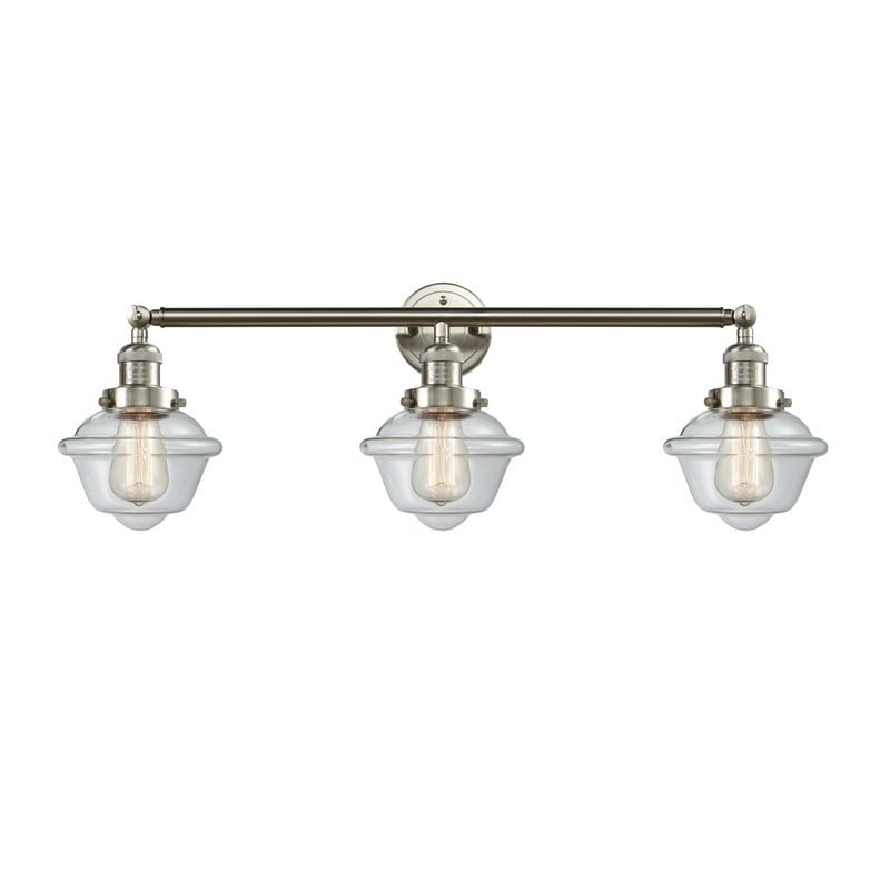 INNOVATIONS LIGHTING 205-G532 FRANKLIN RESTORATION SMALL OXFORD 3 LIGHT 34 INCH CLEAR GLASS VANITY LIGHT