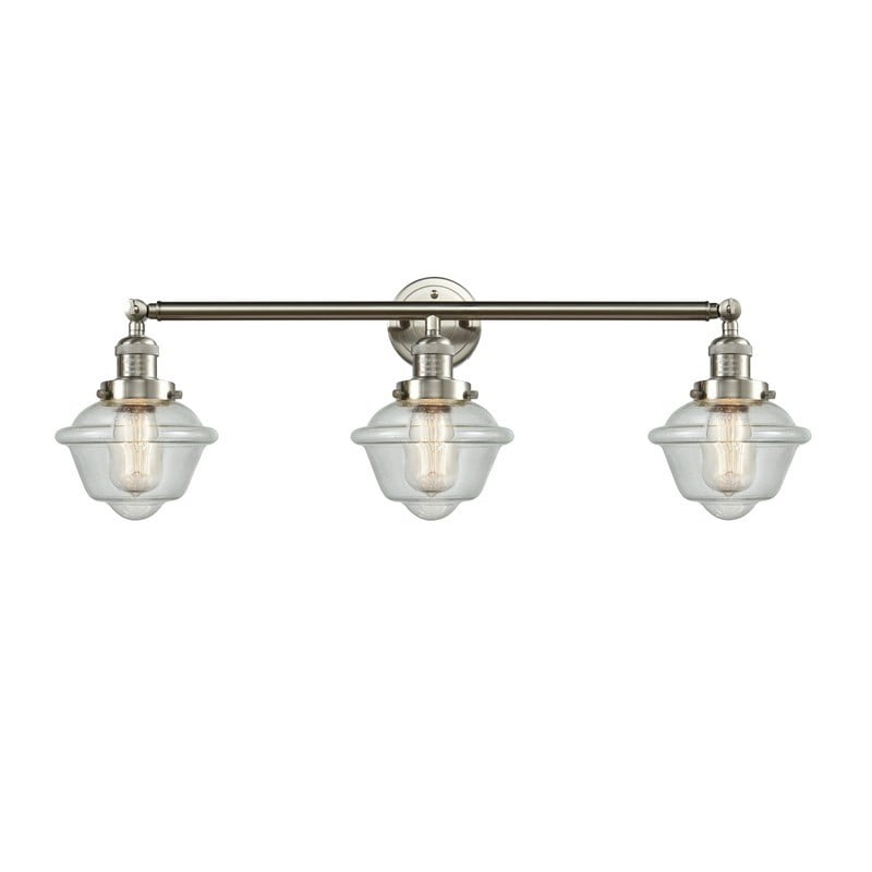 INNOVATIONS LIGHTING 205-G534 FRANKLIN RESTORATION SMALL OXFORD 3 LIGHT 34 INCH SEEDY GLASS VANITY LIGHT