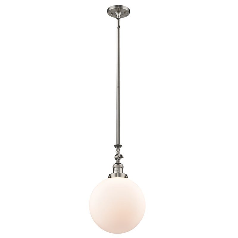 INNOVATIONS LIGHTING 206-G201-10 FRANKLIN RESTORATION X-LARGE BEACON 10 INCH ONE LIGHT MATTE WHITE GLASS PENDANT