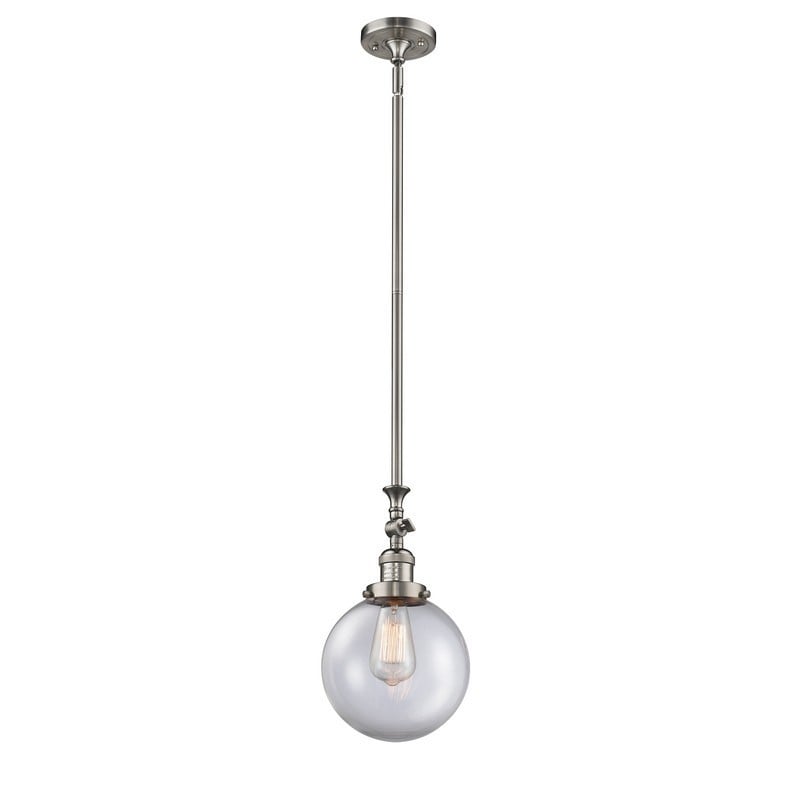 INNOVATIONS LIGHTING 206-G202-8 FRANKLIN RESTORATION BEACON 8 INCH ONE LIGHT CLEAR GLASS MINI PENDANT