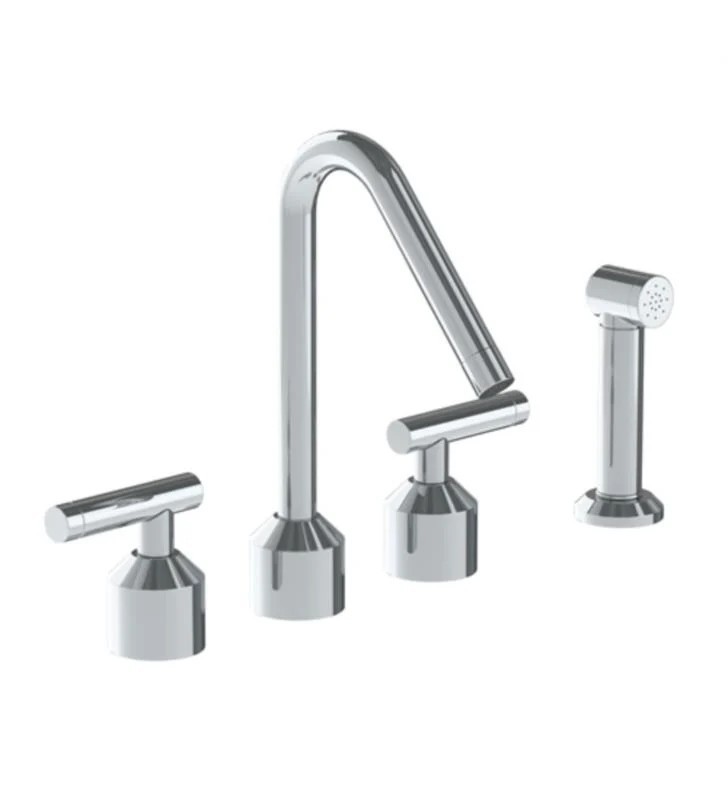 WATERMARK 25-7.1 URBANE 7 INCH TWO HANDLES DECK MOUNT WIDESPREAD KITCHEN FAUCET WITH SIDE SPRAY