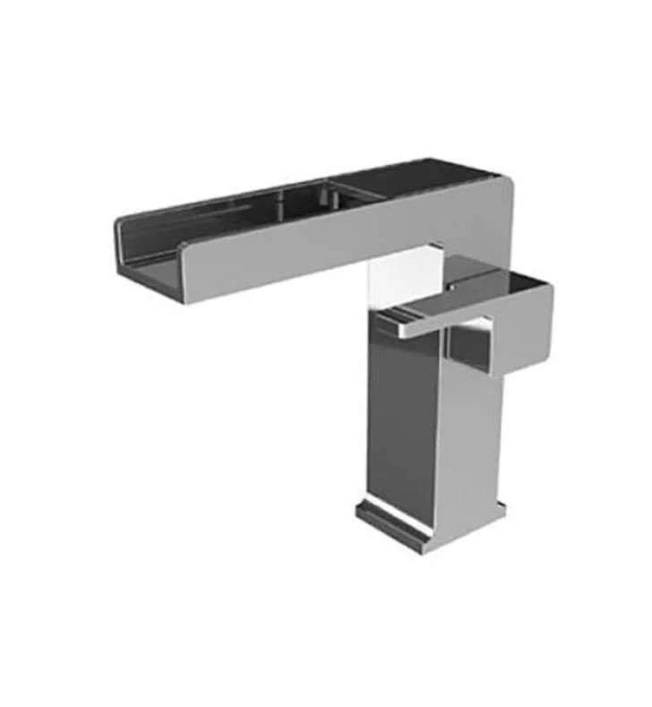 WATERMARK 35-1.15WF-ED1 EDGE 4 7/8 INCH SINGLE HOLE DECK MOUNT MONOBLOCK WATERFALL BATHROOM FAUCET WITH LEVER HANDLE