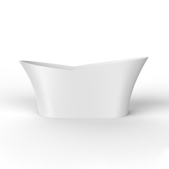 BARCLAY ATFN67IG NESSA 67 INCH ACRYLIC FREESTANDING OVAL SOAKER BATHTUB WITH INTEGRAL DRAIN AND OVERFLOW - WHITE
