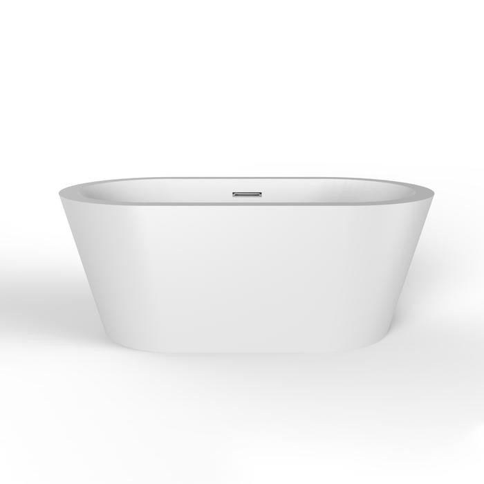 BARCLAY ATOVN59LIG ORLANDO 58 1/2 INCH ACRYLIC FREESTANDING OVAL SOAKER BATHTUB WITH INTEGRAL DRAIN AND OVERFLOW - WHITE