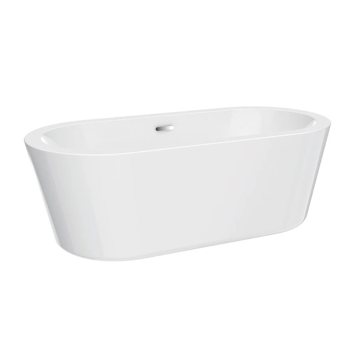 BARCLAY ATOVN59MFIG OPUS 58 5/8 INCH ACRYLIC FREESTANDING OVAL SOAKER BATHTUB WITH INTEGRAL DRAIN AND OVERFLOW - WHITE