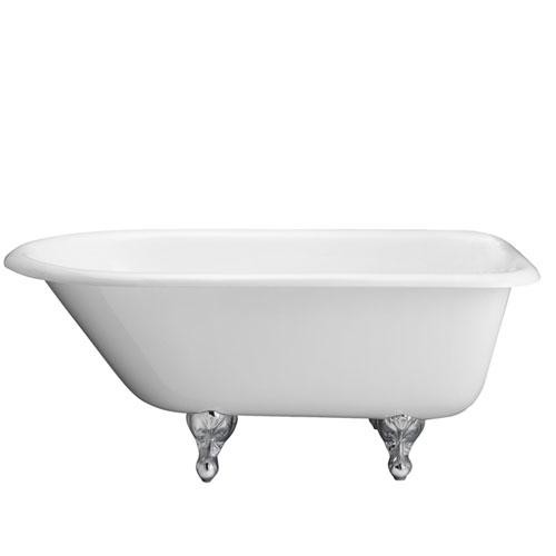 BARCLAY CTR7H67-WH CADMUS 68 INCH CAST IRON FREESTANDING CLAWFOOT OVAL SOAKER ROLL TOP BATHTUB - WHITE