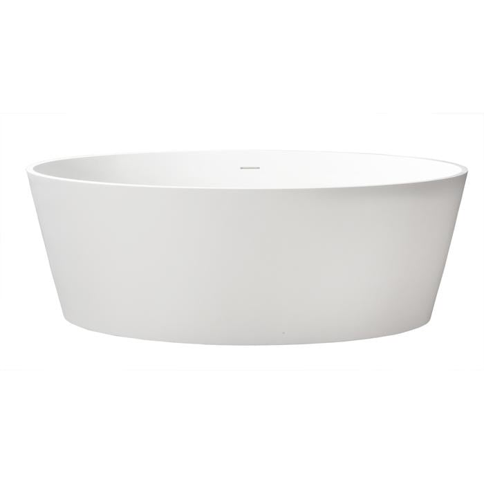 BARCLAY RTOVN63-OF-WHGL MAGNUS 63 INCH RESIN FREESTANDING OVAL SOAKER BATHTUB - WHITE GLOSS