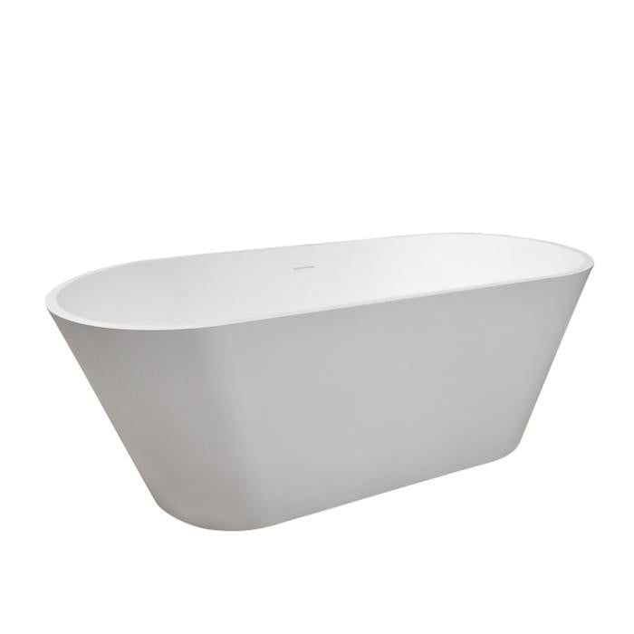 BARCLAY RTOVN68-WHGL NISHI 68 INCH RESIN FREESTANDING OVAL SOAKER BATHTUB - WHITE GLOSS