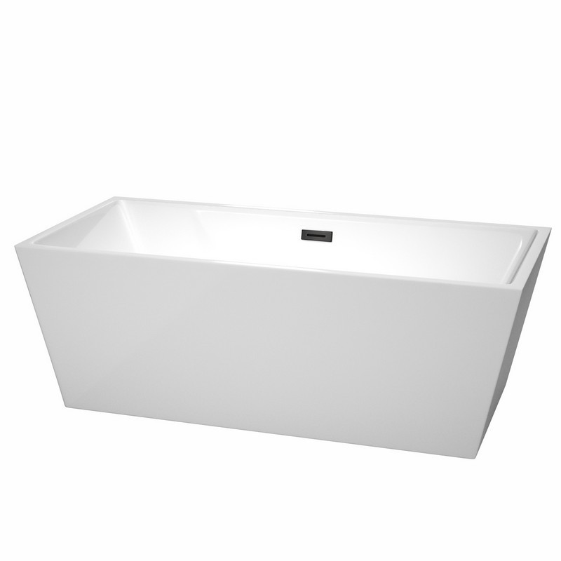 WYNDHAM COLLECTION WCBTK151467TRIM SARA 67 INCH FREE-STANDING BATHTUB IN WHITE WITH DRAIN AND OVERFLOW TRIM