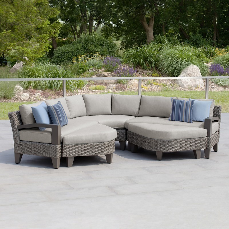 5 Piece Grey Sectional Patio Set, Martha Stewart Living Outdoor Patio Furniture
