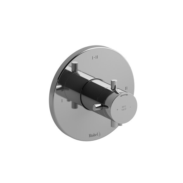 RIOBEL TRUTM23+ RIU 1/2 INCH THERMOSTATIC AND PRESSURE BALANCE TRIM THREE FUNCTIONS WITH CROSS HANDLE