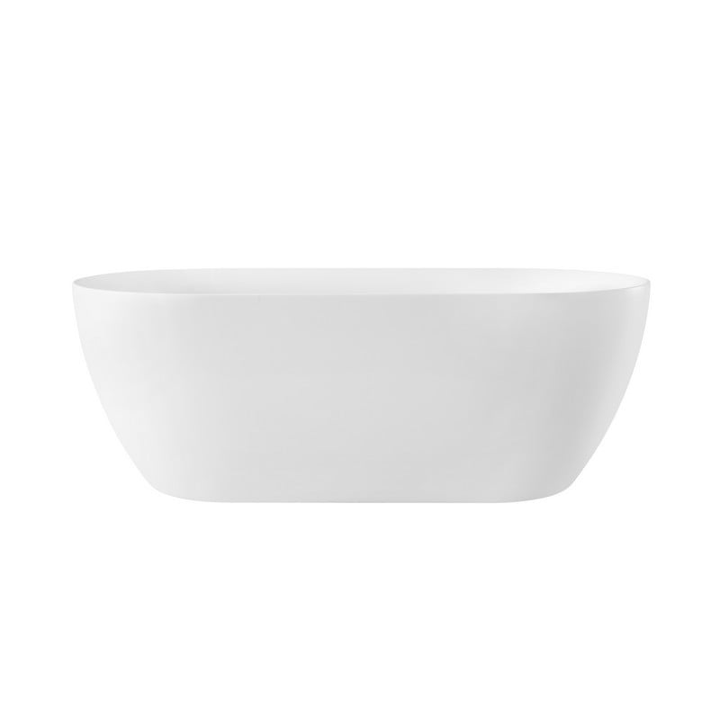 OVE DECORS 15BTU-AYAG59-WHTMO AYAGO 59 INCH SEAMLESS WHITE ACRYLIC FREESTANDING OVAL BATHTUB