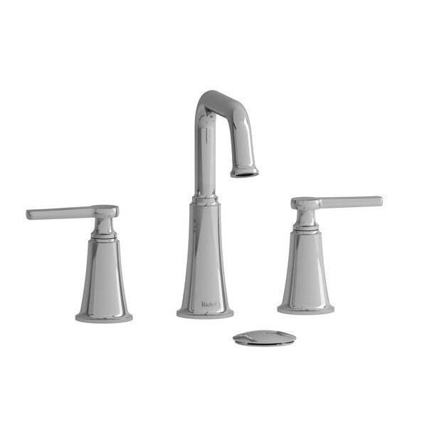 RIOBEL MMSQ08J MOMENTI 8 5/8 INCH DECK MOUNT WIDESPREAD BATHROOM FAUCET WITH U-SPOUT AND J-SHAPE HANDLE