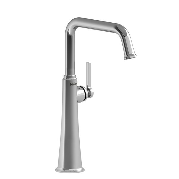 RIOBEL MMSQL01L MOMENTI 12 5/8 INCH DECK MOUNT SINGLE HOLE TALL BATHROOM FAUCET WITH U-SPOUT AND LEVER HANDLE