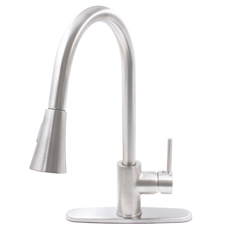 NOVATTO NKF-H14-D 15 1/2 INCH DUAL ACTION SINGLE LEVER PULL-DOWN KITCHEN FAUCET