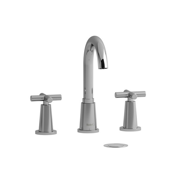 RIOBEL PA08+ PALLACE 9 1/4 INCH DECK MOUNT WIDESPREAD BATHROOM FAUCET WITH CROSS HANDLE