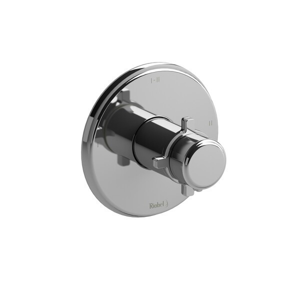 RIOBEL TMMRD23+ MOMENTI 1/2 INCH CROSS HANDLE THERMOSTATIC AND PRESSURE BALANCE TRIM WITH THREE FUNCTIONS