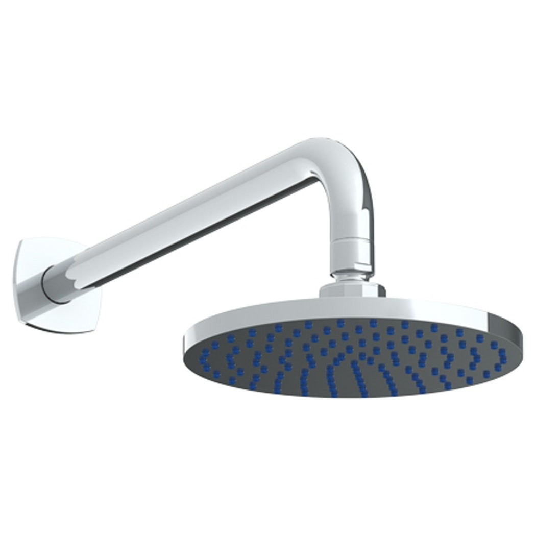 WATERMARK 115-HAF.1 H-LINE 7 1/8 INCH WALL MOUNT SINGLE-FUNCTION ROUND SHOWER HEAD WITH ARM AND FLANGE