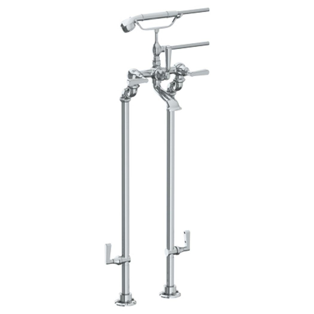 WATERMARK 29-8.3STP TRANSITIONAL 39 1/8 INCH FIVE HANDLES FLOOR MOUNT TUB FILLER WITH HAND SHOWER