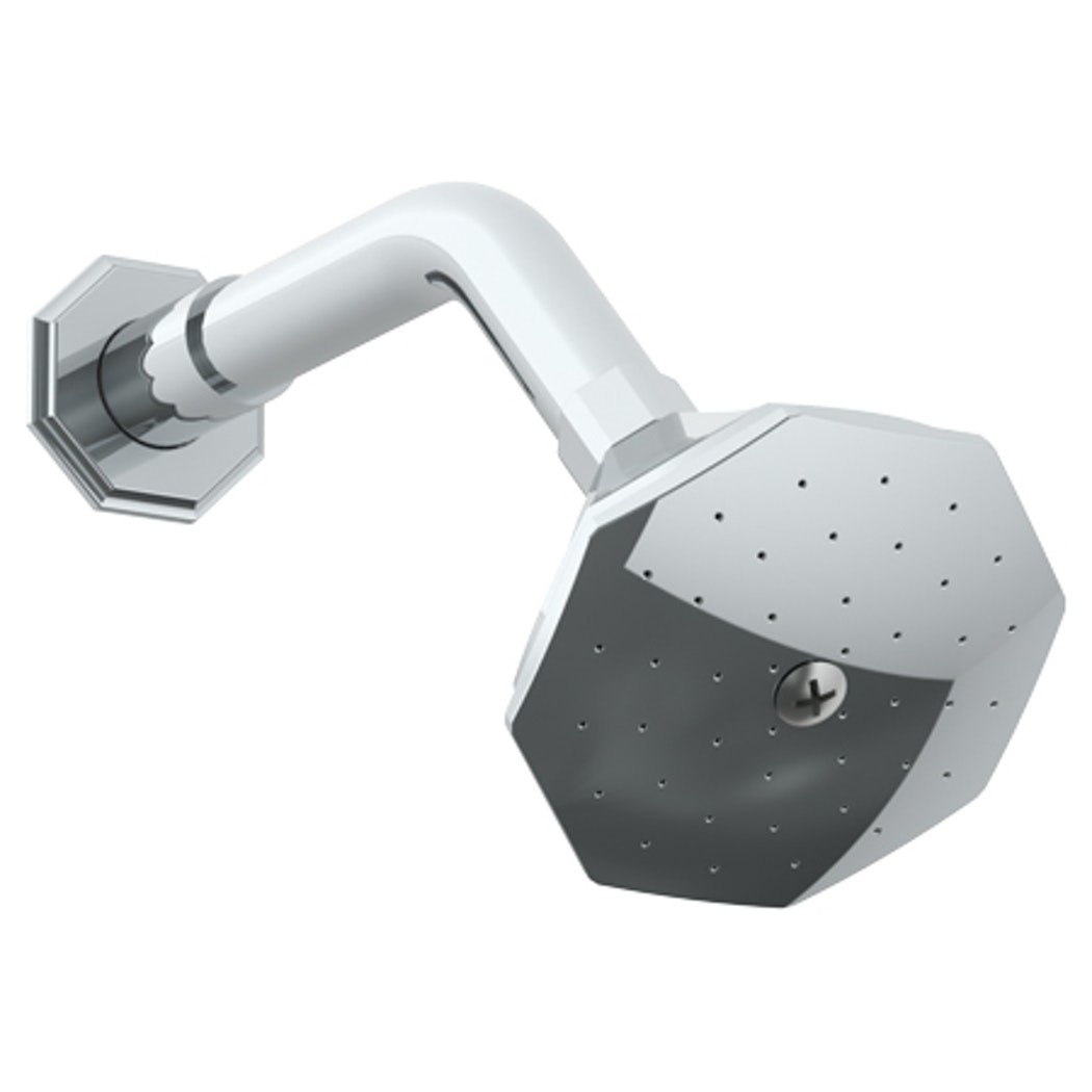 WATERMARK 312-HAF GRAMERCY 3 3/4 INCH WALL MOUNT SINGLE-FUNCTION OCTAGON SHOWER HEAD WITH ARM AND FLANGE