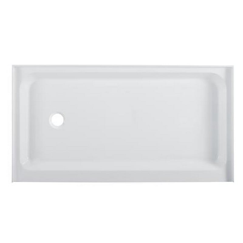 SWISS MADISON SM-SB526 VOLTAIRE 60 X 34 INCH ACRYLIC WHITE SINGLE-THRESHOLD LEFT SIDE DRAIN SHOWER BASE