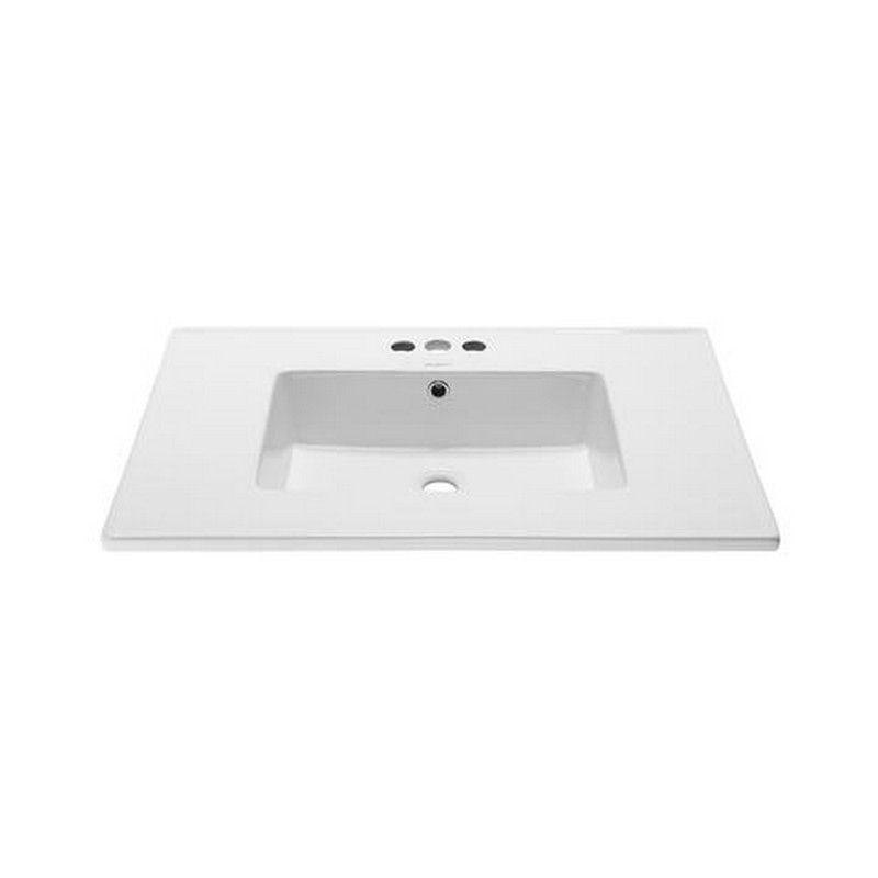 SWISS MADISON SM-VT328-3 31 INCH CERAMIC VANITY TOP WITH 3 FAUCET HOLES