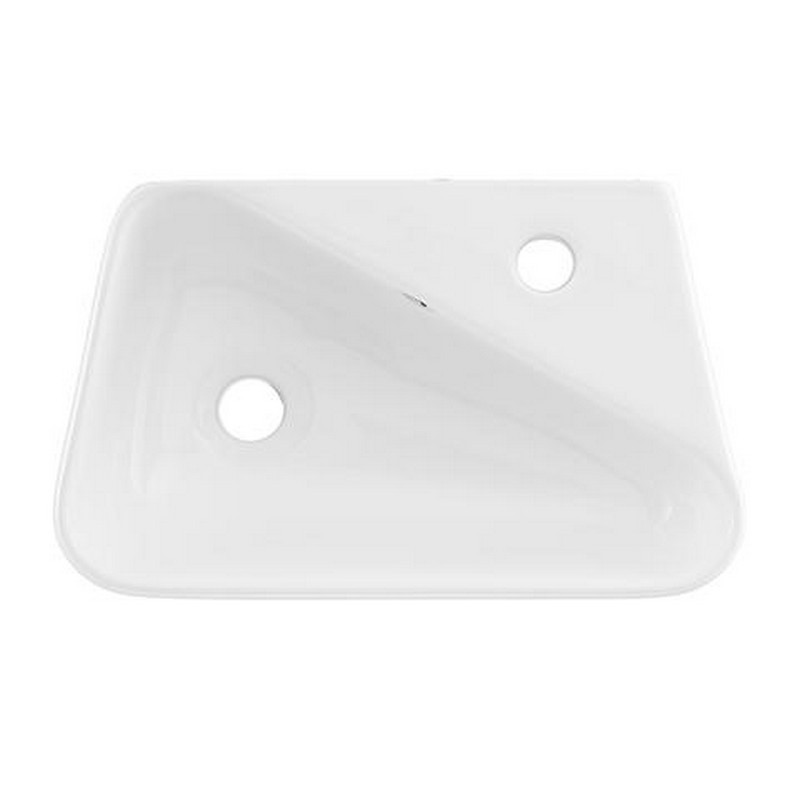 SWISS MADISON SM-WS312 18 INCH CERAMIC WALL-HUNG SINK WITH RIGHT SIDE FAUCET MOUNT