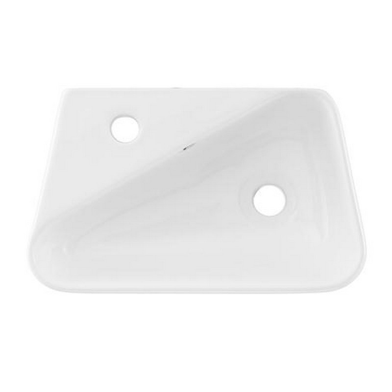 SWISS MADISON SM-WS314 18 INCH CERAMIC WALL-HUNG SINK WITH LEFT SIDE FAUCET MOUNT