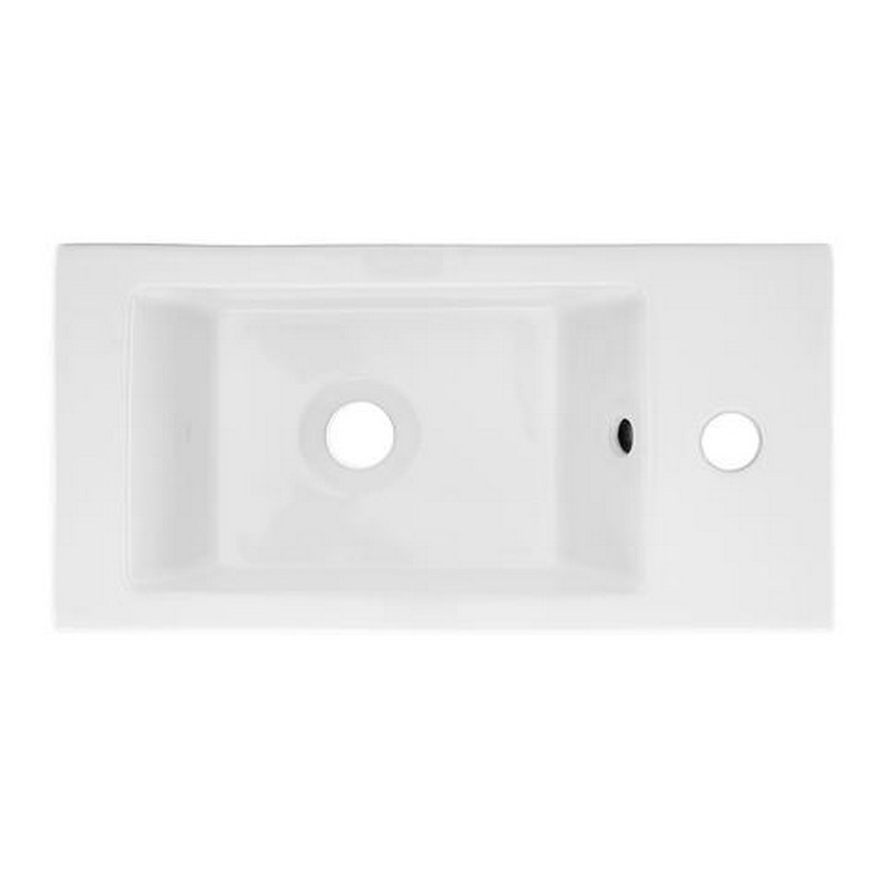 SWISS MADISON SM-WS316 19.5 INCH RECTANGULAR CERAMIC WALL-HUNG SINK WITH RIGHT SIDE FAUCET MOUNT