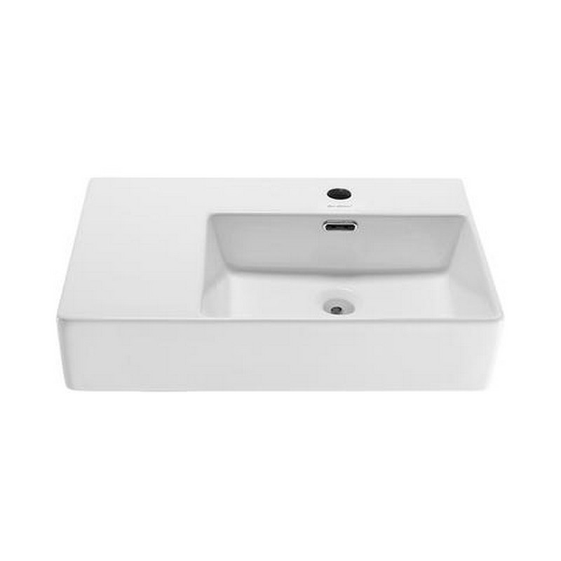 SWISS MADISON SM-WS323 ST. TROPEZ 24 INCH CERAMIC WALL-HUNG SINK WITH RIGHT SIDE FAUCET MOUNT