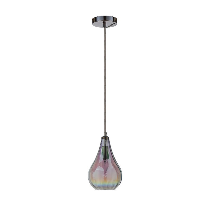 OVE DECORS 15LPE-BOSE06-COLKY BOSE COLORFUL GLASS SINGLE TRANSITIONAL CYLINDER INTEGRATED LED PENDANT LIGHT