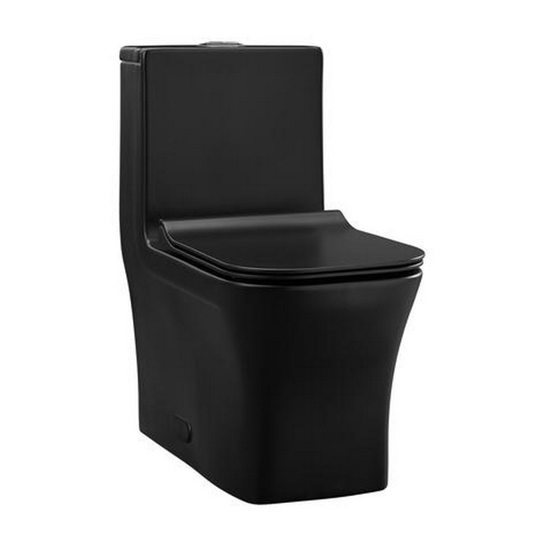 SWISS MADISON SM-1T106MB CONCORDE ONE-PIECE SQUARE TOILET WITH DUAL FLUSH IN MATTE BLACK, 1.1/1.6 GPF
