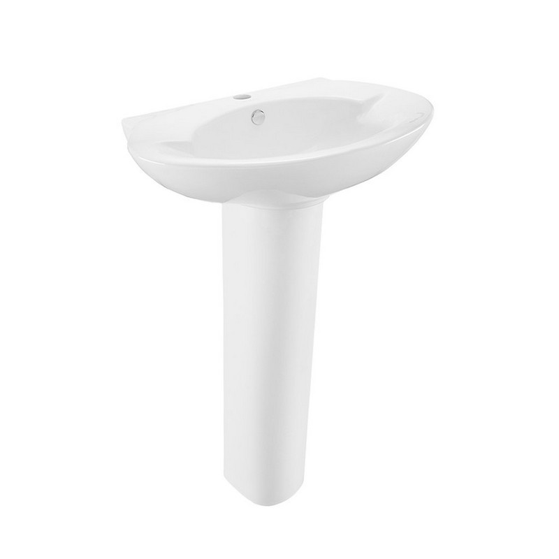 SWISS MADISON SM-PS309 PLAISIR 28 INCH ROUNDED TWO-PIECE PEDESTAL SINK