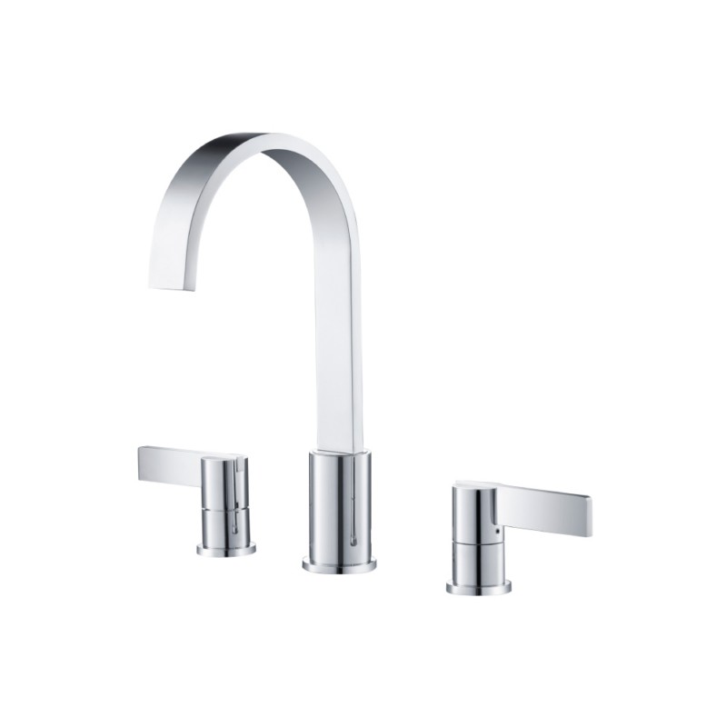 ISENBERG 145.2000 SERIE 145 THREE HOLE 8 INCH WIDESPREAD TWO HANDLE BATHROOM FAUCET IN CHROME
