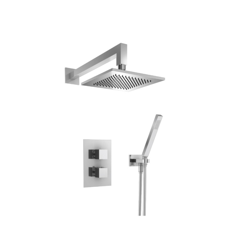 ISENBERG 160.7050 SERIE 160 SHOWER SET WITH SHOWER HEAD, HAND SHOWER, THERMOSTATIC VALVE AND TRIM