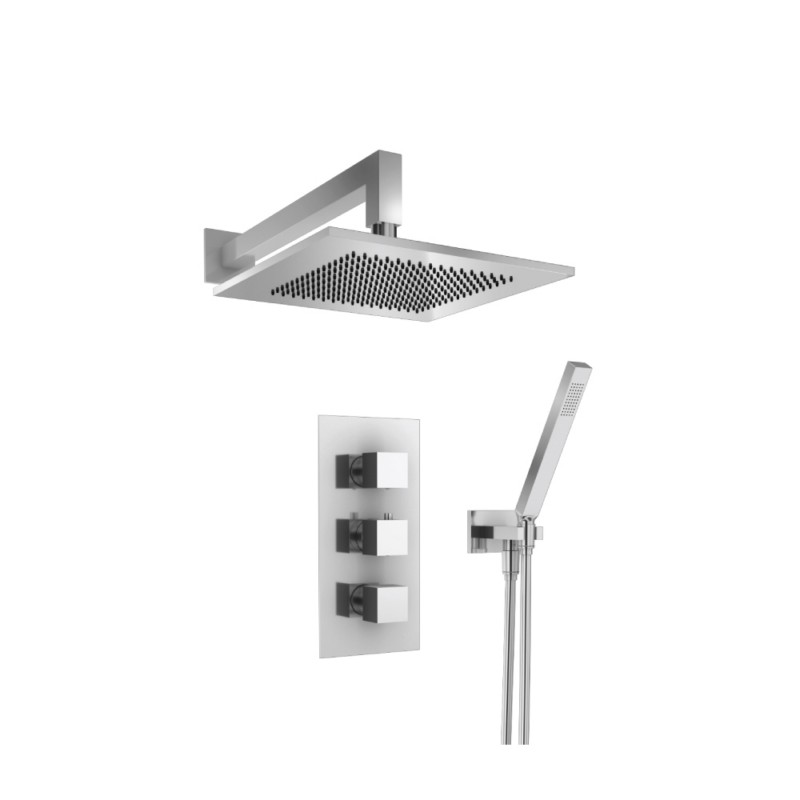 ISENBERG 160.7150 SERIE 160 SHOWER SET WITH 10 INCH SHOWER HEAD, HAND SHOWER, THERMOSTATIC VALVE AND TRIM