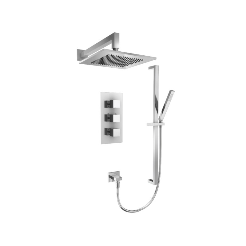 ISENBERG 160.7200 SERIE 160 TWO OUTPUT SHOWER SET WITH SHOWER HEAD, HAND HELD AND SLIDE BAR