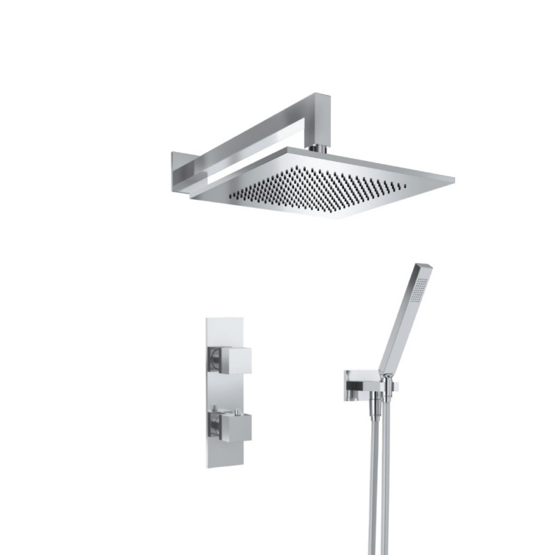 ISENBERG 160.7250 SERIE 160 SHOWER SET WITH 10 INCH SHOWER HEAD, HAND SHOWER, THERMOSTATIC VALVE AND TRIM