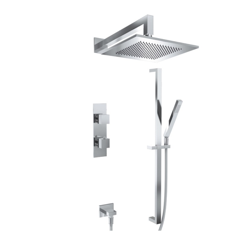 ISENBERG 160.7300 SERIE 160 SHOWER SET WITH 10 INCH SHOWER HEAD, HAND SHOWER, THERMOSTATIC VALVE AND TRIM