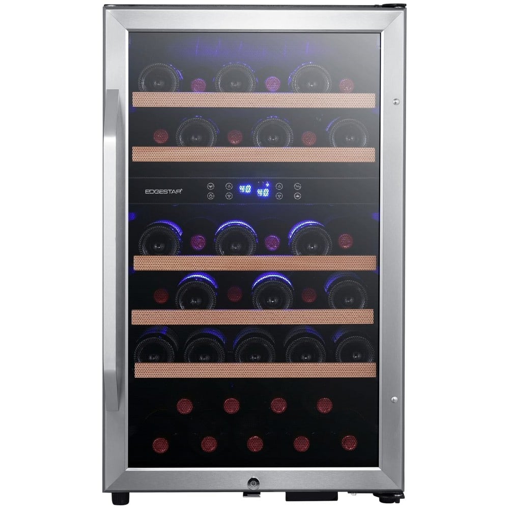 EDGESTAR CWF380DZ 19 3/8 INCH FREESTANDING 38 BOTTLES WINE COOLER IN STAINLESS STEEL AND BLACK