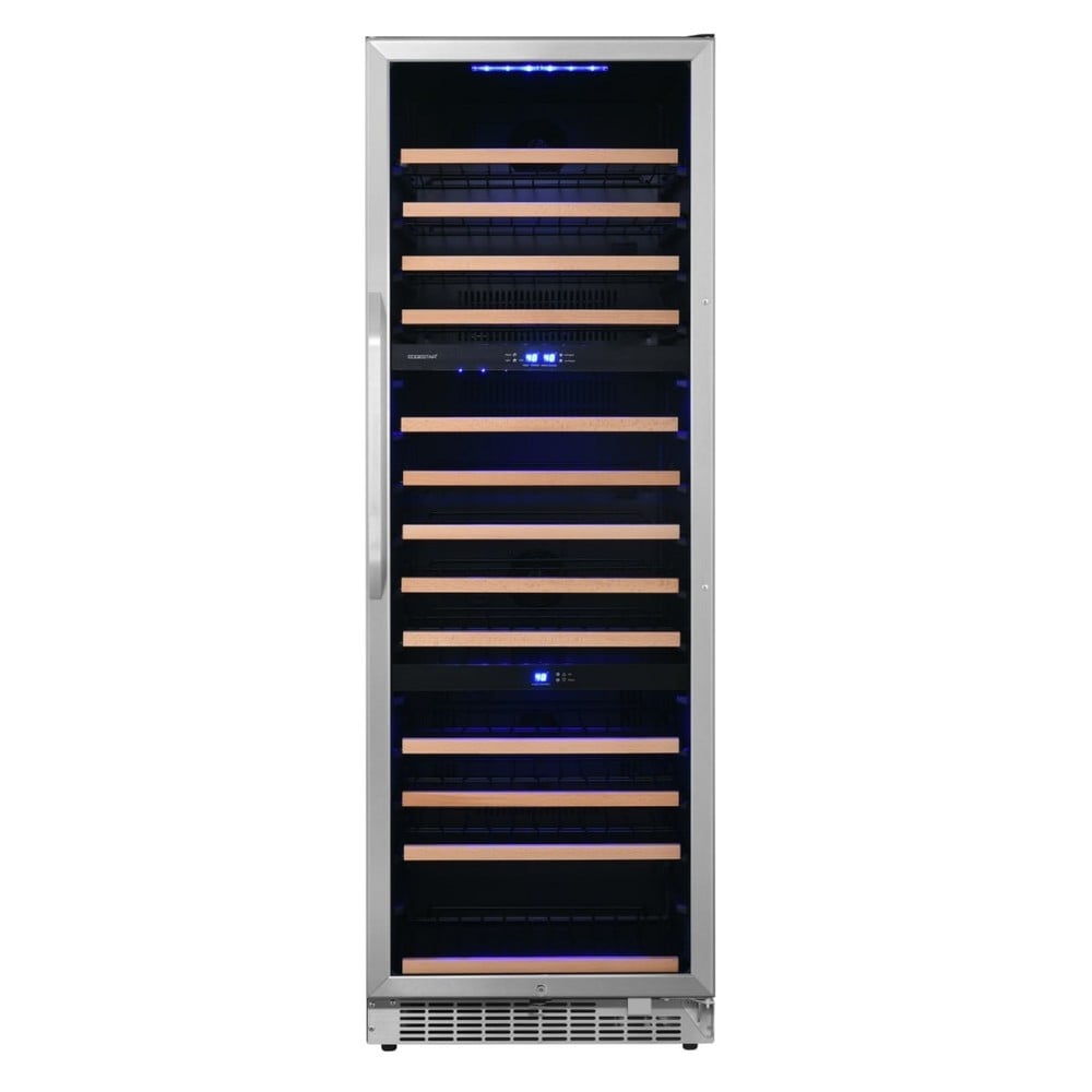 EDGESTAR CWR1432TZ 23 1/2 INCH BUILT-IN 131 BOTTLES WINE COOLER IN STAINLESS STEEL AND BLACK