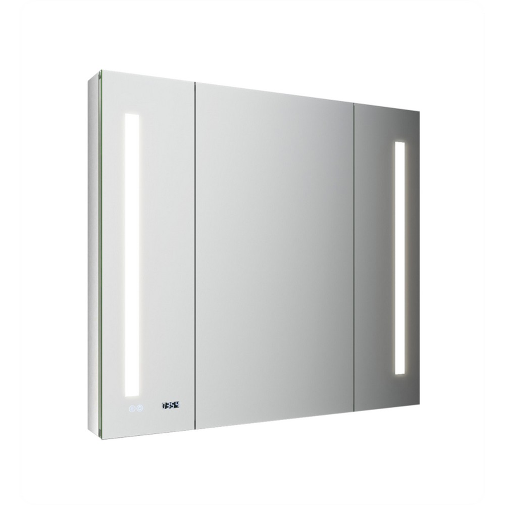 FRESCA FMC014036 TIEMPO 40 X 36 INCH RECTANGULAR RECESSED SURFACE FRAMELESS MEDICINE CABINET WITH LED LIGHT