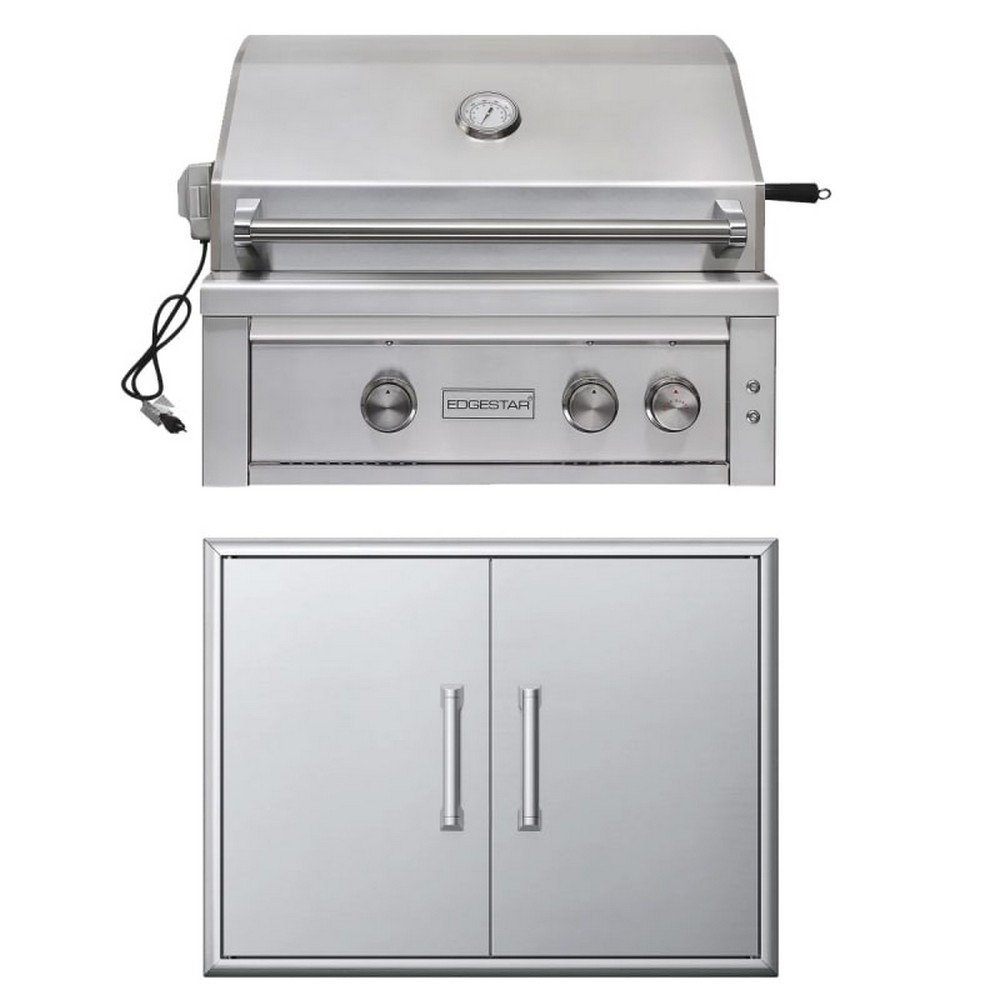 EDGESTAR GRL300IBKIT 30 INCH 60000 BTU BUILT-IN GRILL WITH INSULATED JACKET AND DOUBLE ACCESS DOORS