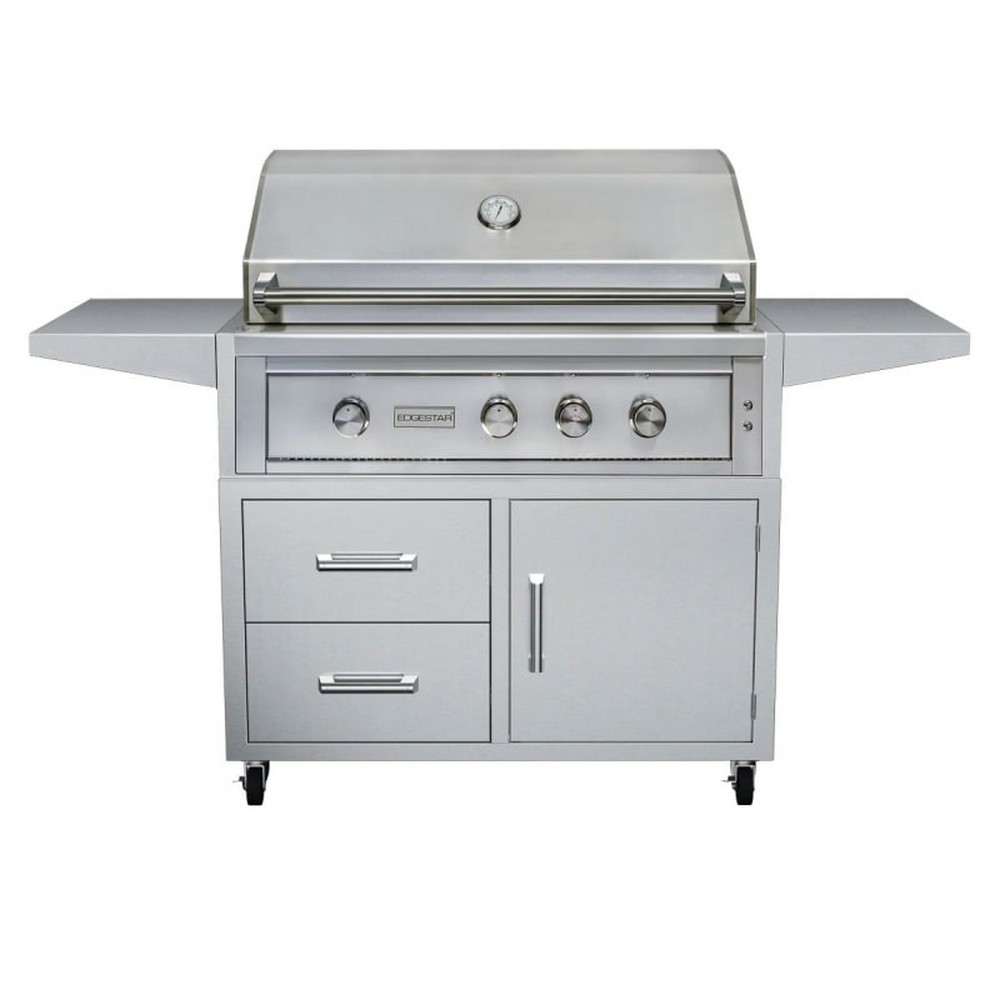 EDGESTAR GRL420FS 42 INCH 89000 BTU FREESTANDING GRILL AND CART WITH ROTISSERIE AND LED LIGHTING