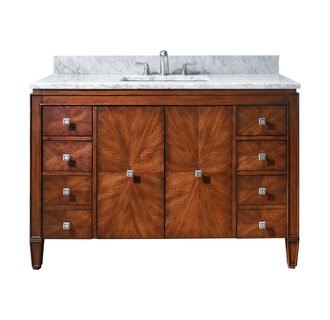 AVANITY BRENTWOOD-VS49-NW-C BRENTWOOD 49 INCH VANITY COMBO WITH CARRERA WHITE MARBLE TOP