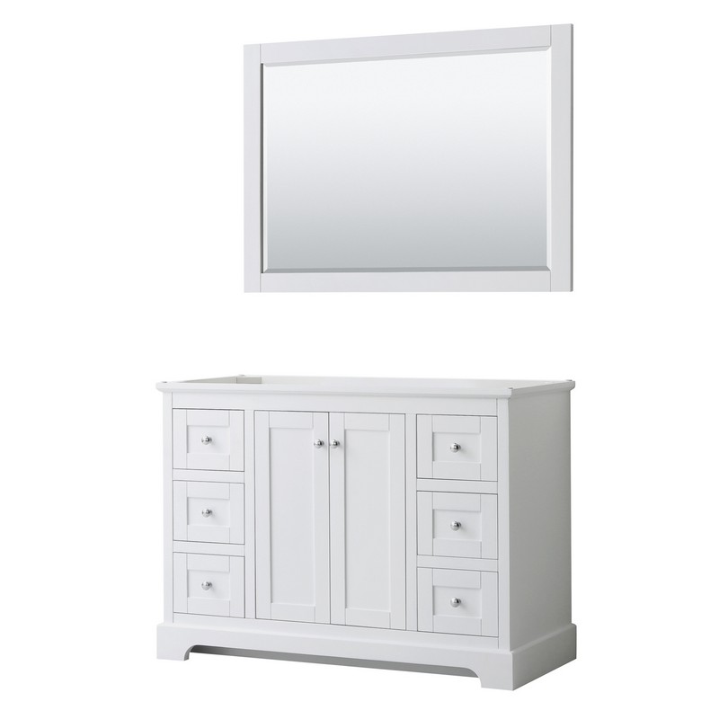 White With 46 Inch Mirror, 48 Inch Black Vanity Mirror