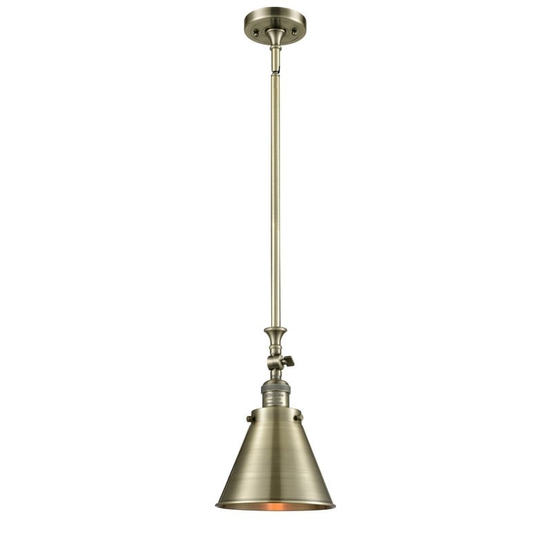 INNOVATIONS LIGHTING 206-M13 FRANKLIN RESTORATION APPALACHIAN 1 LIGHT 8 INCH METAL SHADE MINI PENDANT