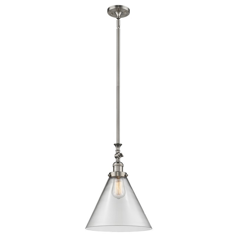INNOVATIONS LIGHTING 206-G42-L FRANKLIN RESTORATION X-LARGE CONE 12 INCH ONE LIGHT CLEAR GLASS PENDANT