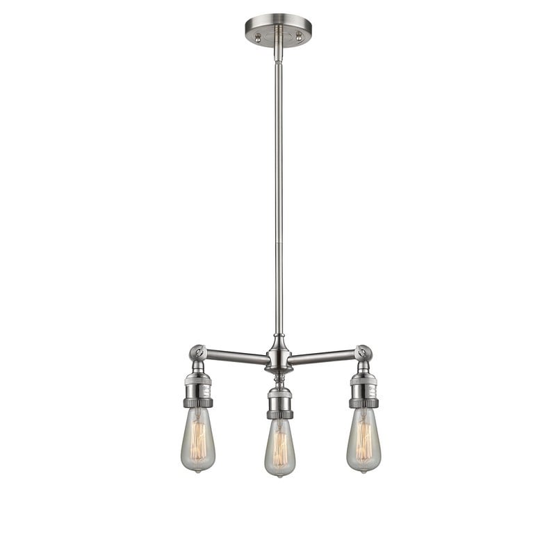 INNOVATIONS LIGHTING 207NH FRANKLIN RESTORATION BARE BULB 15 INCH THREE LIGHT SINGLE TIER CHANDELIER