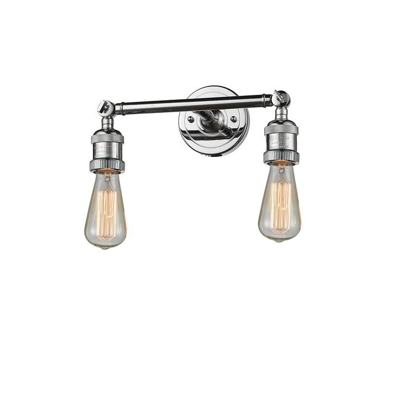 INNOVATIONS LIGHTING 208 BARE BULB FRANKLIN RESTORATION 11 INCH 2 LIGHT WALL MOUNT BATH VANITY LIGHT